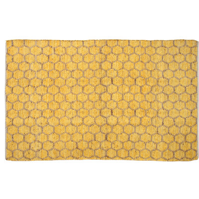 Eastman Geometric Hand-Knotted Cotton/Jute Yellow Area Rug