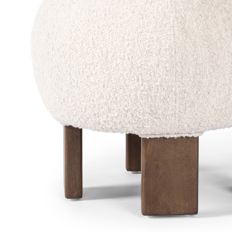 Genna Round Ottoman, Somerton Ash Boucle