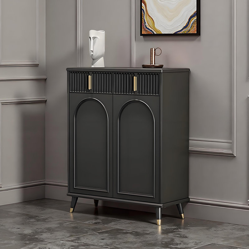 Rangement à chaussures romantique de style français, 40.16" H x 31.5" W x 13.39" D, Noir