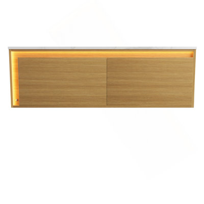 Armoire murale 48 po avec deux tiroirs, sans comptoir ni lavabo, sans robinet ni drain, couleur grain de bois clair