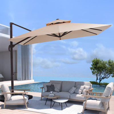 Parasol de patio extérieur en porte-à-faux avec couvercle Deboah