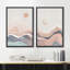 "Mountain Range Moon Sun", nature abstraite, encadrée sur toile, 2 pièces-91069251-91069249