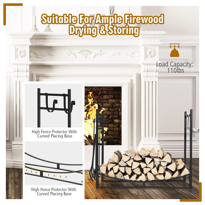 Tosca 91.4cm W x 33cm D Metal Log Store