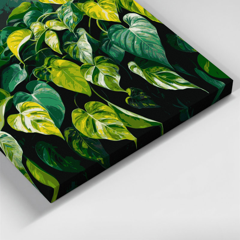 Art mural sur toile Botanical Pothos, H 16 po x l 16 po