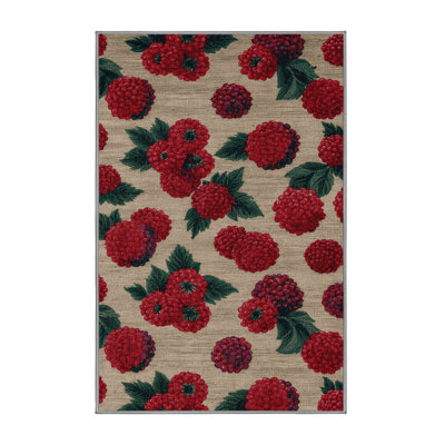 Washable Arbutus Berry Fruits Area Rug