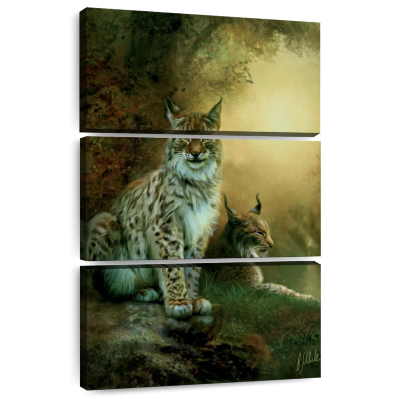 Ronce deux lynx, H 38 po x l 24 po