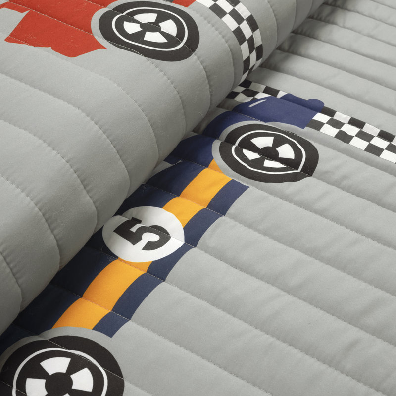 Quilt Set, Twin, Gray/Orange