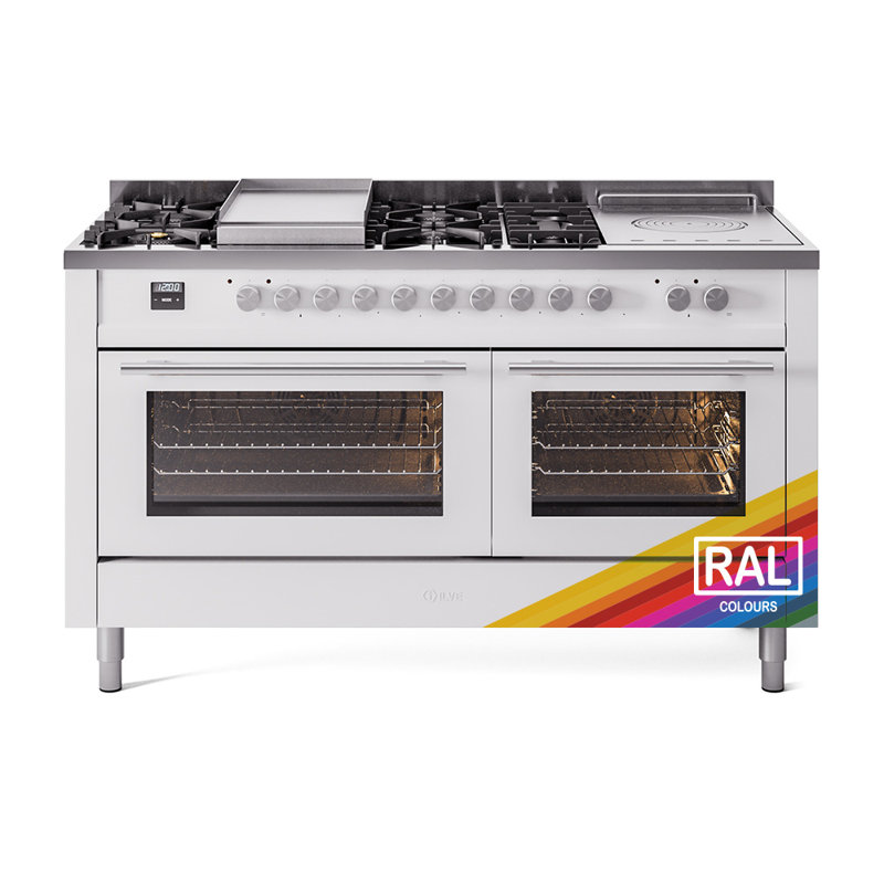 ILVE ProfessionalPlus II 60 Dual Fuel Range, knobs, Blue Gray, Natural Gas