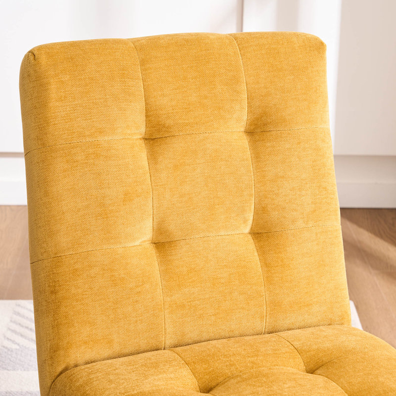 Nieck Tufted Upholstered Parsons Chair, Yellow