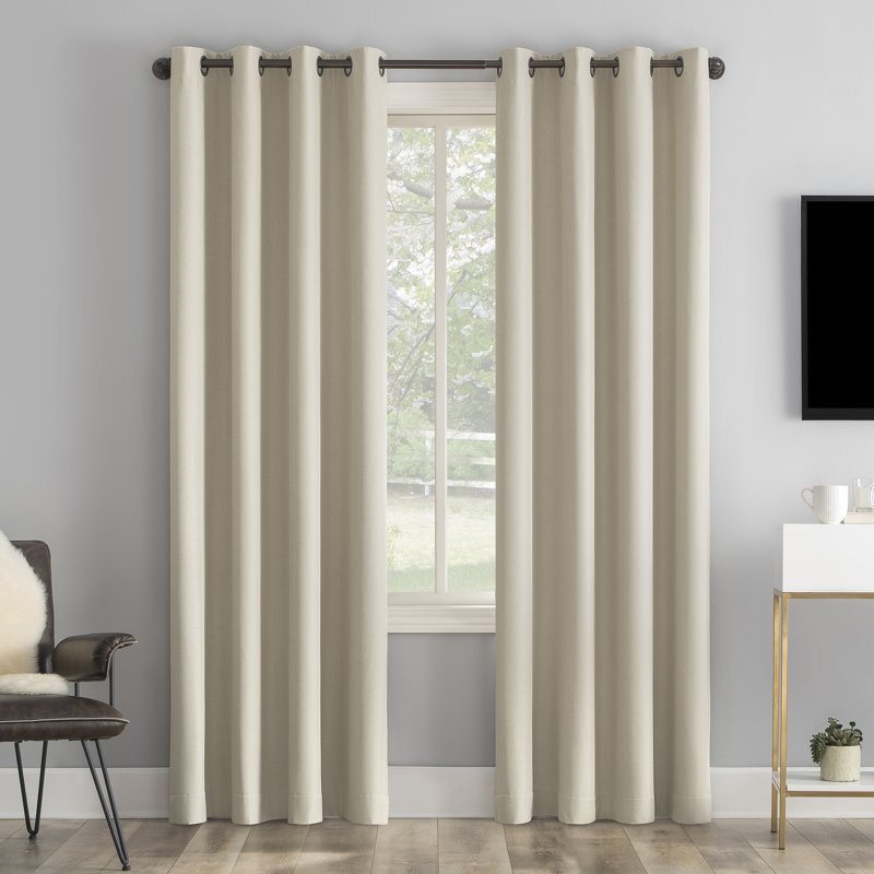 Panneau de rideau occultant isolant 100% Tyrell Tonal, Écru, l 50" x L 84"