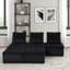 Canapé modulaire en velours noir 5 pièces 120 po