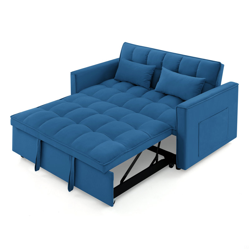 Canapé-lit polyvalent pliable de 54,33 pouces en 3 longueurs, lit escamotable en velours