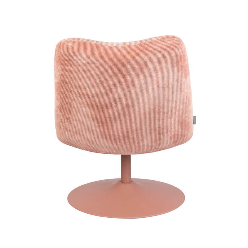 Bubba Swivel Lounge Chair, Pink Polyester Blend, Pink