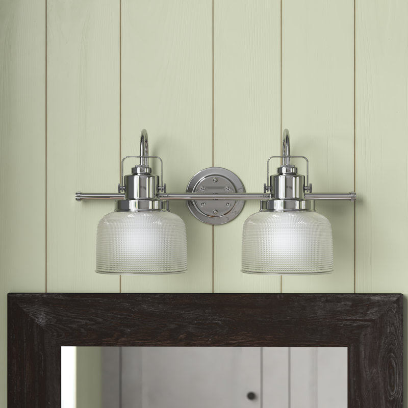 Rosser 2 Light Transparent Dimmable Vanity Light, Polished Chrome