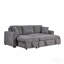 Canapé-lit modulaire réversible 96 po en tissu bouclé gris 96 po avec méridienne de rangement, porte-gobelets, port de chargement USB et coussins décoratifs