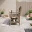 Banc de rangement en bois d'acacia avec tablette intégrée, détails sculptés à la main et cadre robuste pour le hall d'entrée-1662389935