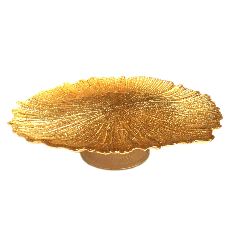 Présentoir à gâteaux corail, Or