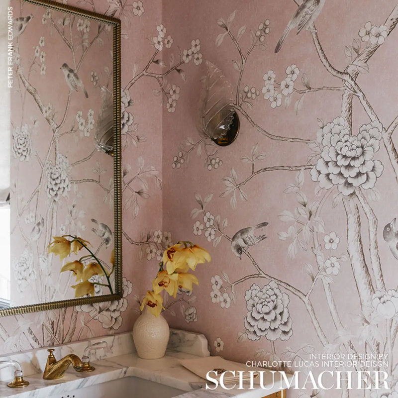 Schumacher x Mary McDonald Chinois Palais Panel, Blush Conch
