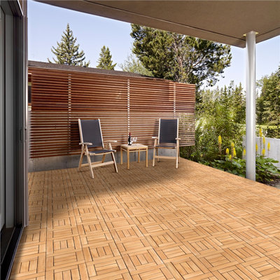 12" x 12" Fir Wood Interlocking Floor Tiles Pack of 27