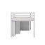 Lit mezzanine simple avec armoire à tiroirs, armoire à tablettes et bureau-1220001211