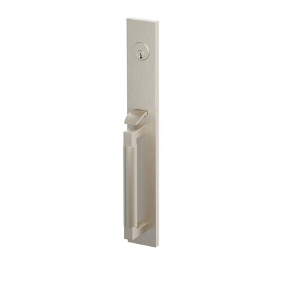 Ensemble de pinces Emtek SELECT, F20, à mortaiser pleine longueur, entraxe de 70 mm (2-3/4 po), tige extérieure en L, poignée lisse ; poignée intérieure Hercules, chrome poli, pour gaucher