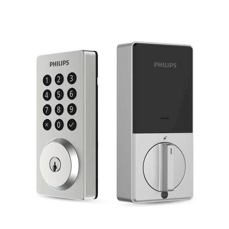 Philips Wi-Fi Keypad Smart Deadbolt with Handle, Satin Nickel
