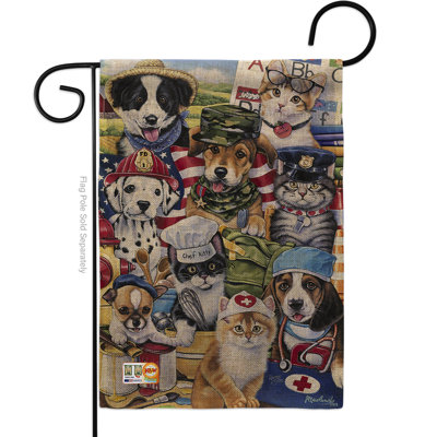 Double Sided 18.5'' H x 13'' W Burlap Animal Garden Flag