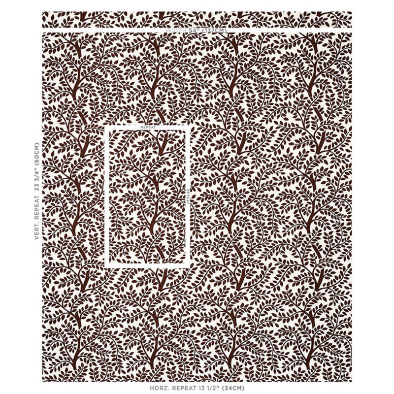 Tissu Temple Garden Ii, Brun
