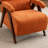 Mid Century Upholstered Arm Accent Chair with Solid Wood Legs-794545703