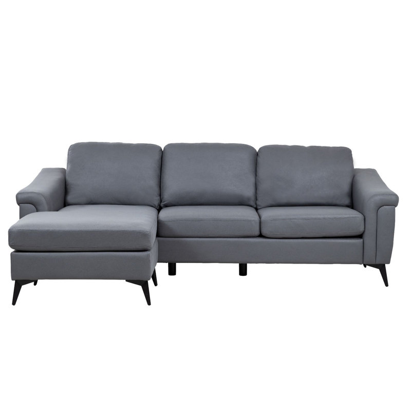 Kahtai 3 Seater Faux Leather Corner Sofa , Grey