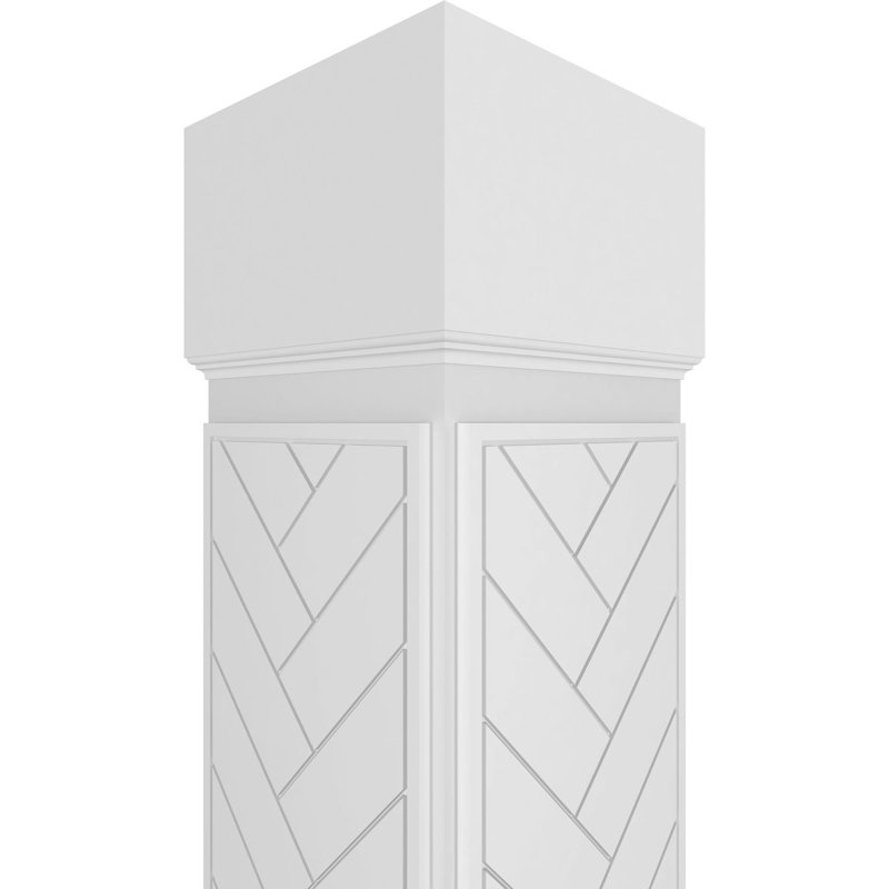 Craftsman Classic Herringbone Modern Square Non-Tapered with Standard Capital & Standard Base Fretwork Column