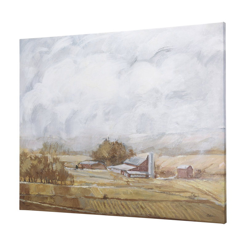 Toile texturée embellie à la main Farmland, Toile tendue, H 40 po x l 50 po x P 1,5 po