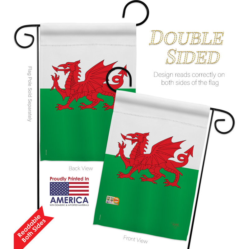 Ensemble de drapeaux décoratifs en polyester 2 faces 19 x 13 po 2 pièces wales impressions