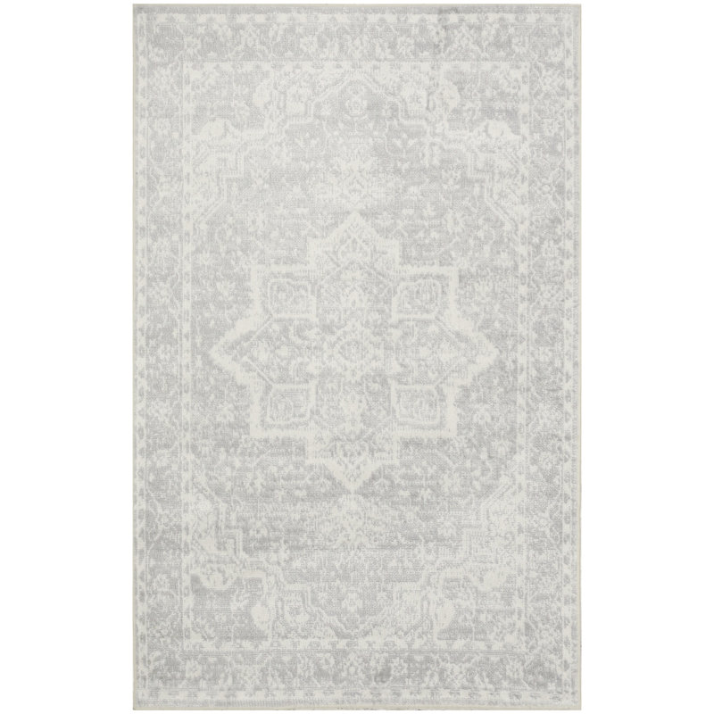 Tapis gris Bungalow Bungalow Rose Cassidey, Rectangle 3 pi 3 po x 5 pi