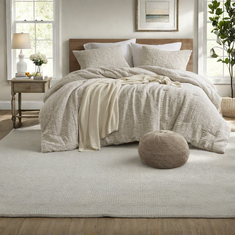 Premium Oversized Cotton Bedding Sets, Geometric Comforter For Modern Home