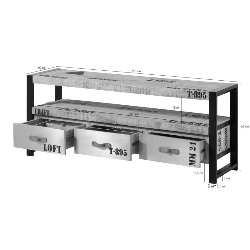 Factory Unfinished TV Stand for TVs up to 65"