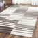 Kilim Hand Woven Flat Weave Wool/Cotton Striped Rug in Ivory/Brown