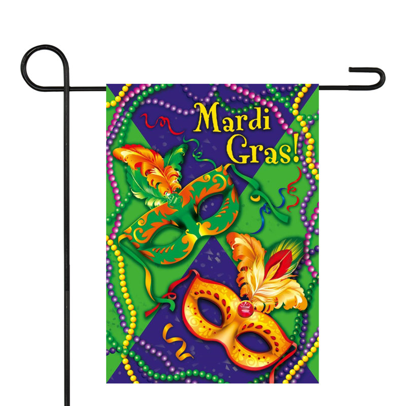 Drapeau de jardin Mardi Gras Billes 18 po x 12,5 po