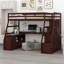 Lit mezzanine avec tiroirs, tablettes et bureau-1193084901