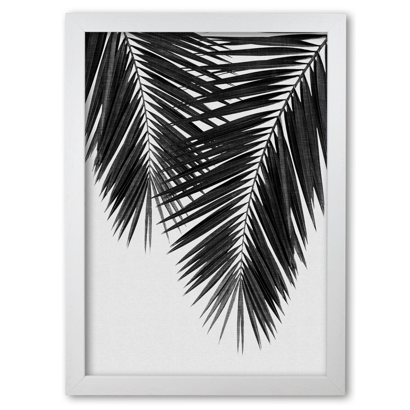 PaIm Leaf II - Print, White Grain Frame, 60 cm H x 42 cm W x 5 cm D