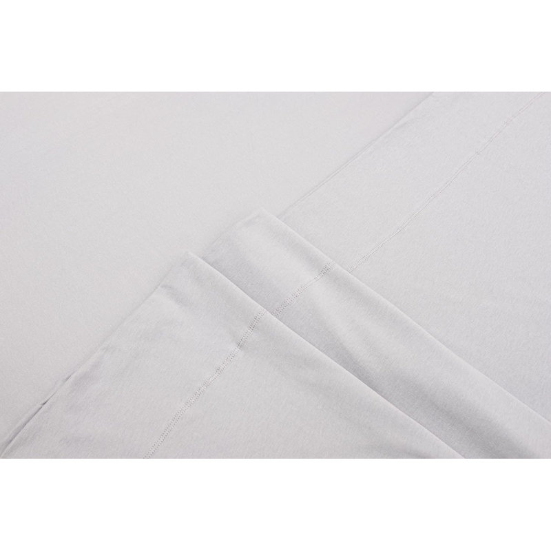 100% Cotton Jersey Knit Flat Sheet, Twin Extra Long Flat Sheet, Gray