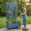 Lit de jardin en métal avec treillis et roues H 6 pi x l 3 pi - bleu-1503515755-1503515744