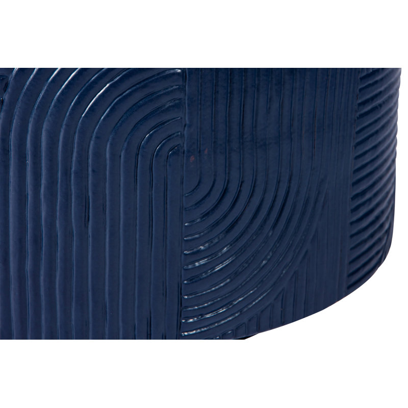 Provenance Signature Outdoor Round Side Table, Gloss Indigo