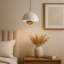 Luminaire suspendu Wry Lighting Vintra à DEL blanc sable et abat-jour cuivre-1256242167-1256242161
