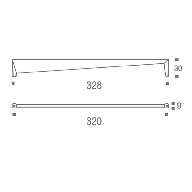Poignée barre 6 5/16 po Loft, Blanc industriel brossé, 12 5/8"