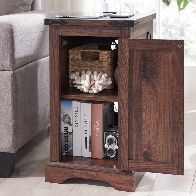 End Table with Built-In Outlets