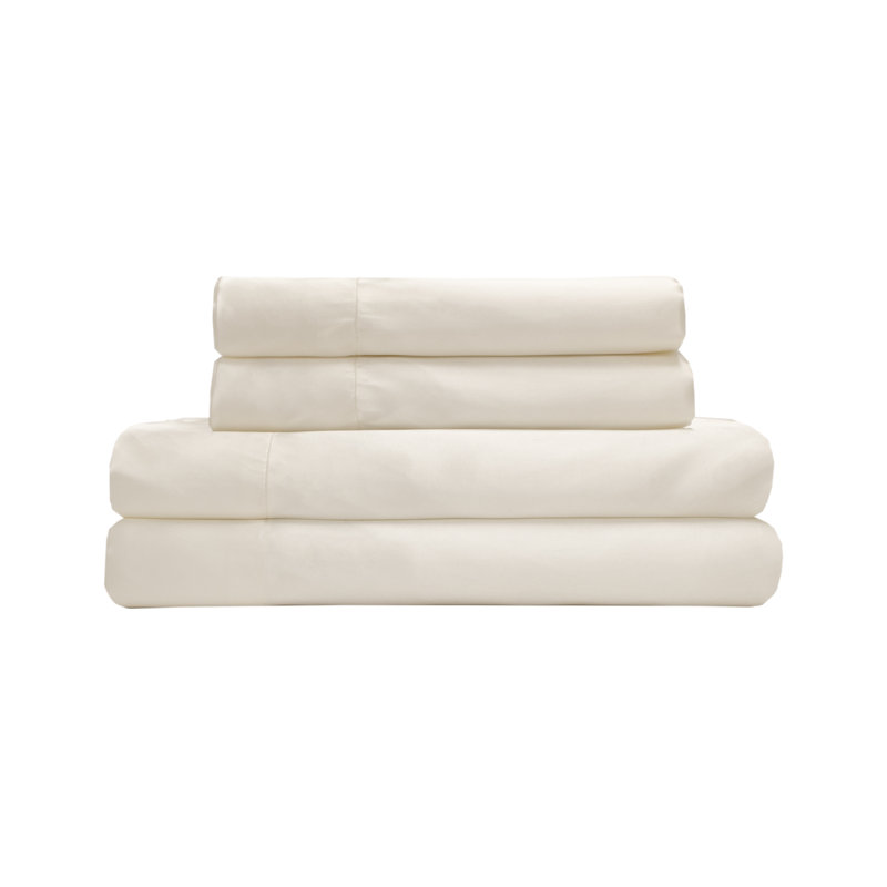 Ensemble de draps en micro-fibre, Ensemble de draps pour lit double + drap-housse + , Ivoire