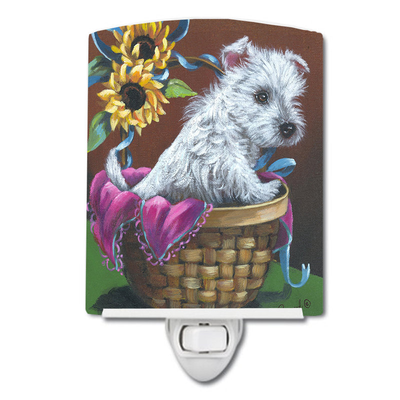 Veilleuse Westie, Westie Zoé et les tournesols