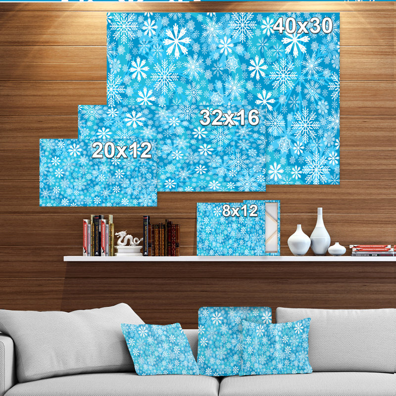 « light blue snow motif cristal », impression, H 30 po x l 40 po x P 1,5 po, H 36 po x l 46 po x P 1,5 po