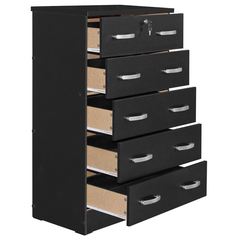 29'' W 5 - Drawer Dresser, Black